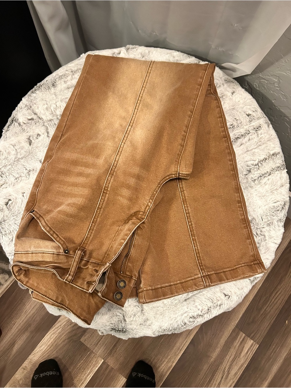 Wide-Leg Jeans in Camel Brown - Women